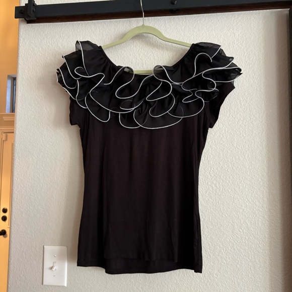 Stera Tops - ❗️FINAL❗️Stera Elegant Black Ruffled Blouse Medium